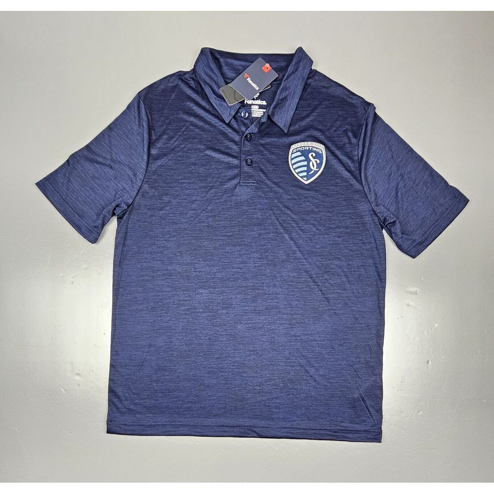Fanatics Sporting KC Kansas City Polo Shirt Mens Large. MLS Golf Short Sleeve.